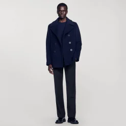 Cappotto Dritto In Misto Lana