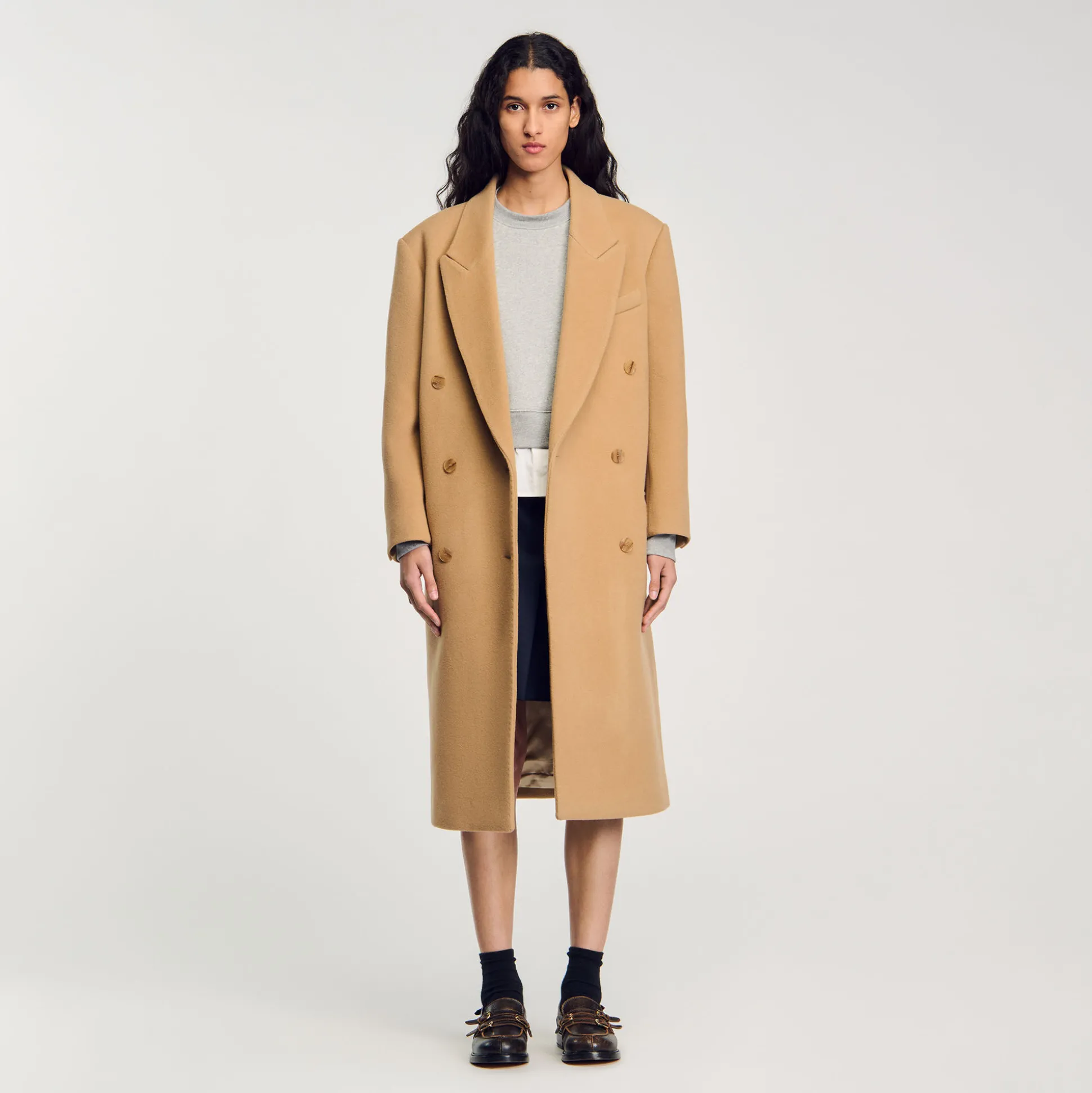 Cappotto Lungo In Misto Lana