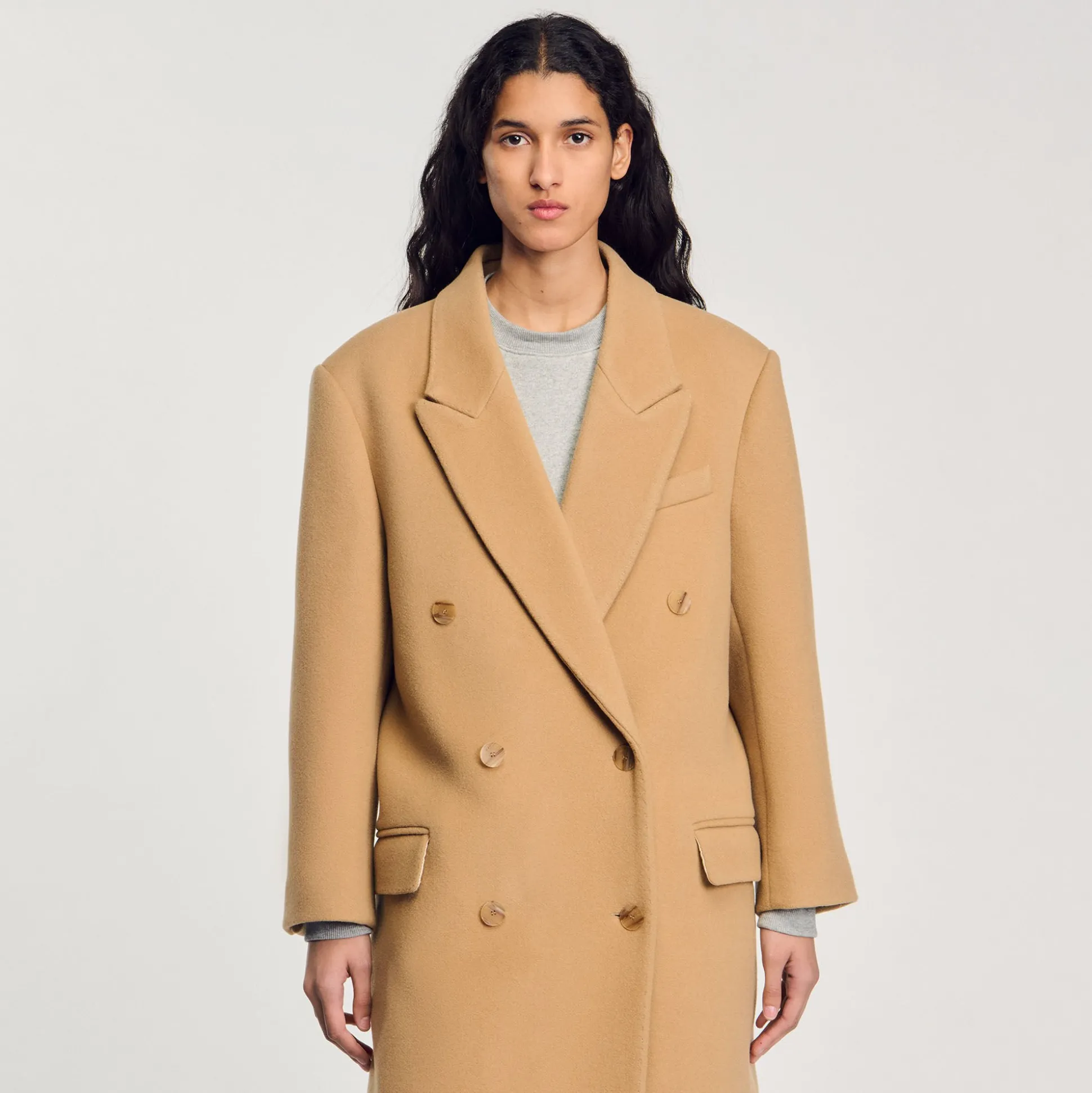 Cappotto Lungo In Misto Lana