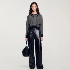 Cardigan A Quadri In Jacquard