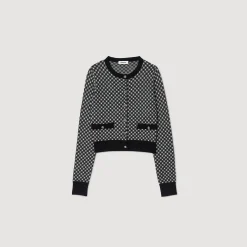 Cardigan A Quadri In Jacquard
