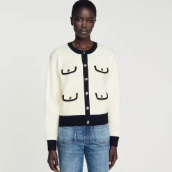 Cardigan Bicolore Con Bottoni