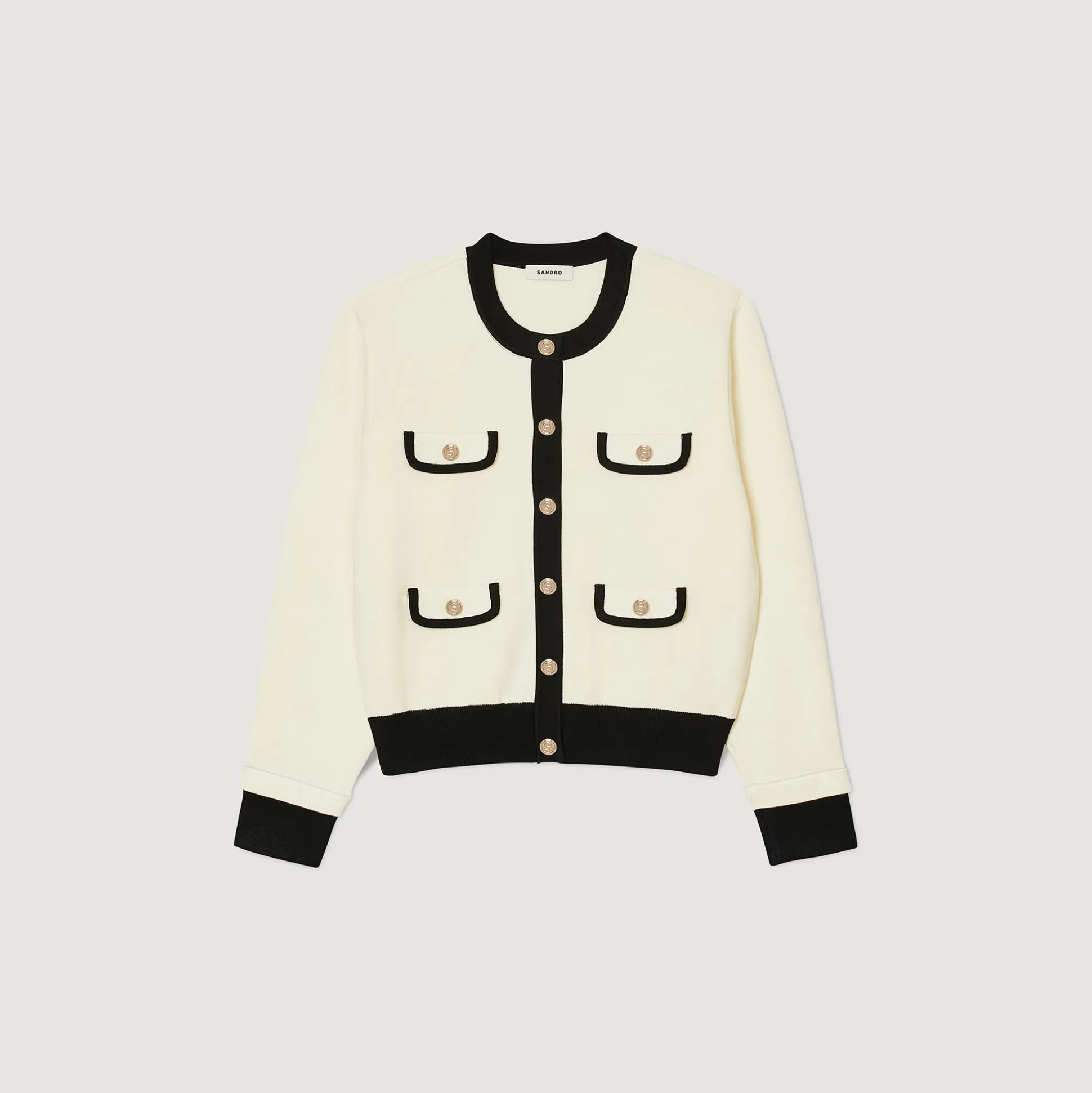 Cardigan Bicolore Con Bottoni