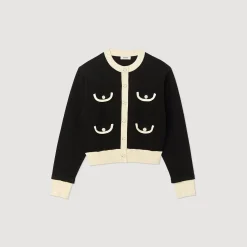 Cardigan Bicolore Con Bottoni