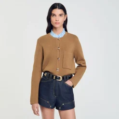 Cardigan Con Colletto Dotato Di Volant