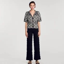 Cardigan Con Fiori In Jacquard