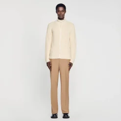 Cardigan Con Zip In Maglia