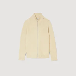 Cardigan Con Zip In Maglia