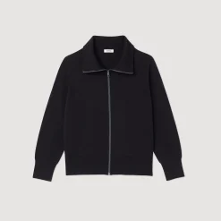 Cardigan In Lana Con Zip