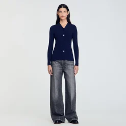 Cardigan In Maglia A Coste