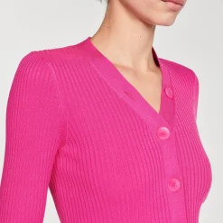 Cardigan In Maglia A Coste
