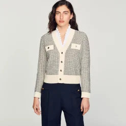 Cardigan In Maglia A Righe