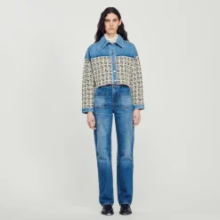Cardigan-cappotto Corto In Denim