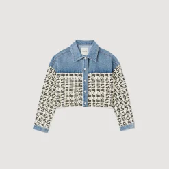 Cardigan-cappotto Corto In Denim