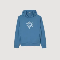 Felpa Con Cappuccio In Cotone Con Fiore