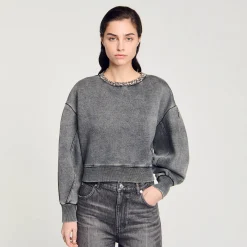 Felpa Con Collo Gioiello