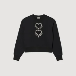 Felpa Con Cuori In Strass