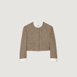 Giacca Corta Con Mini Pied De Poule