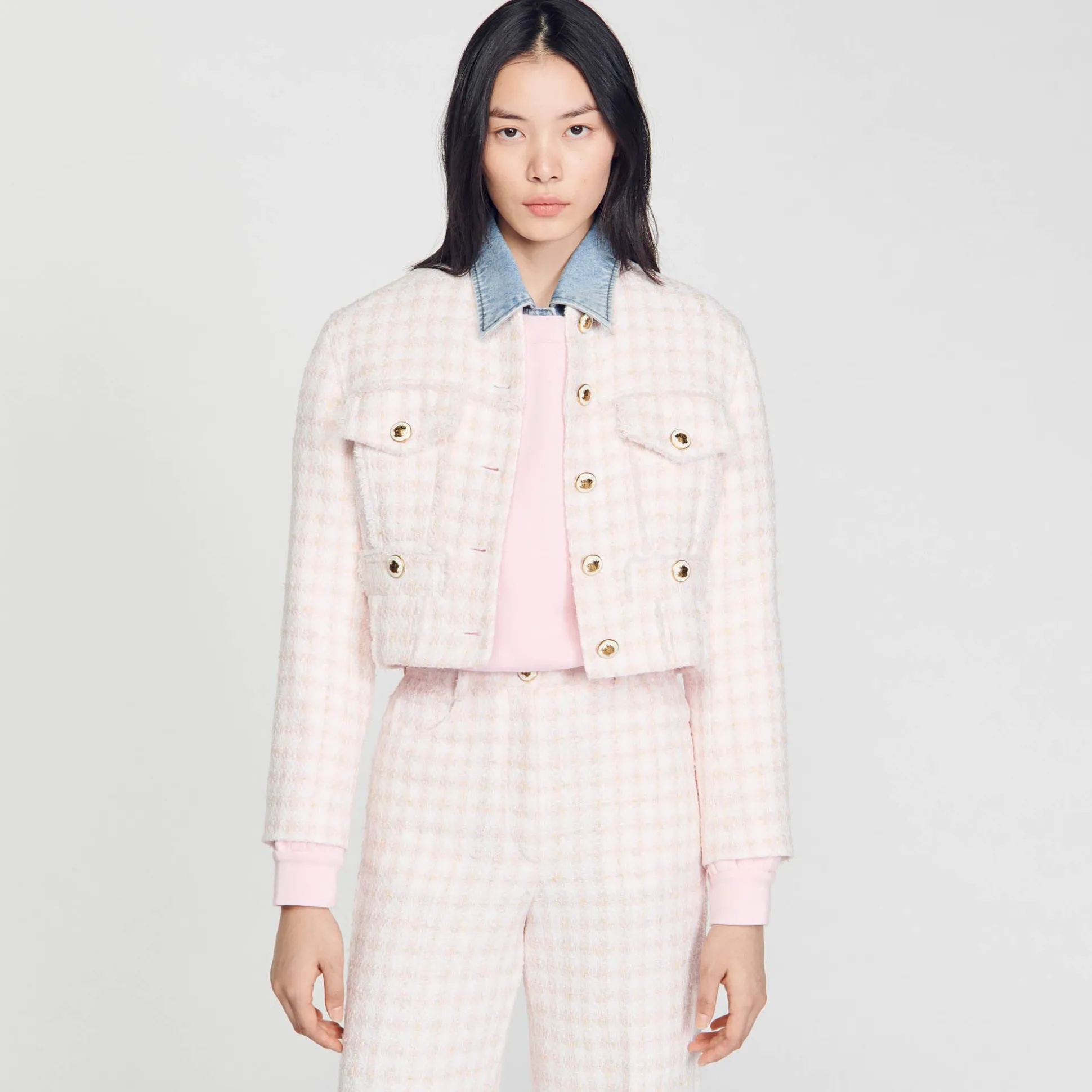 Giacca Corta In Tweed A Fantasia