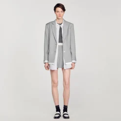 Giacca Da Tailleur Con Finiture Satinate