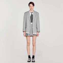 Giacca Da Tailleur Con Finiture Satinate