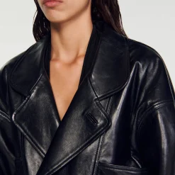 Giacca In Pelle Oversize