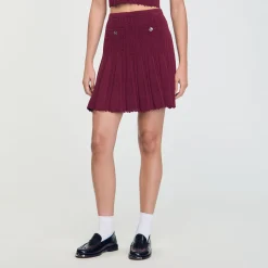 Gonna Corta In Maglia Plissettata