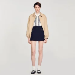 Gonna Corta In Twill Di Lana