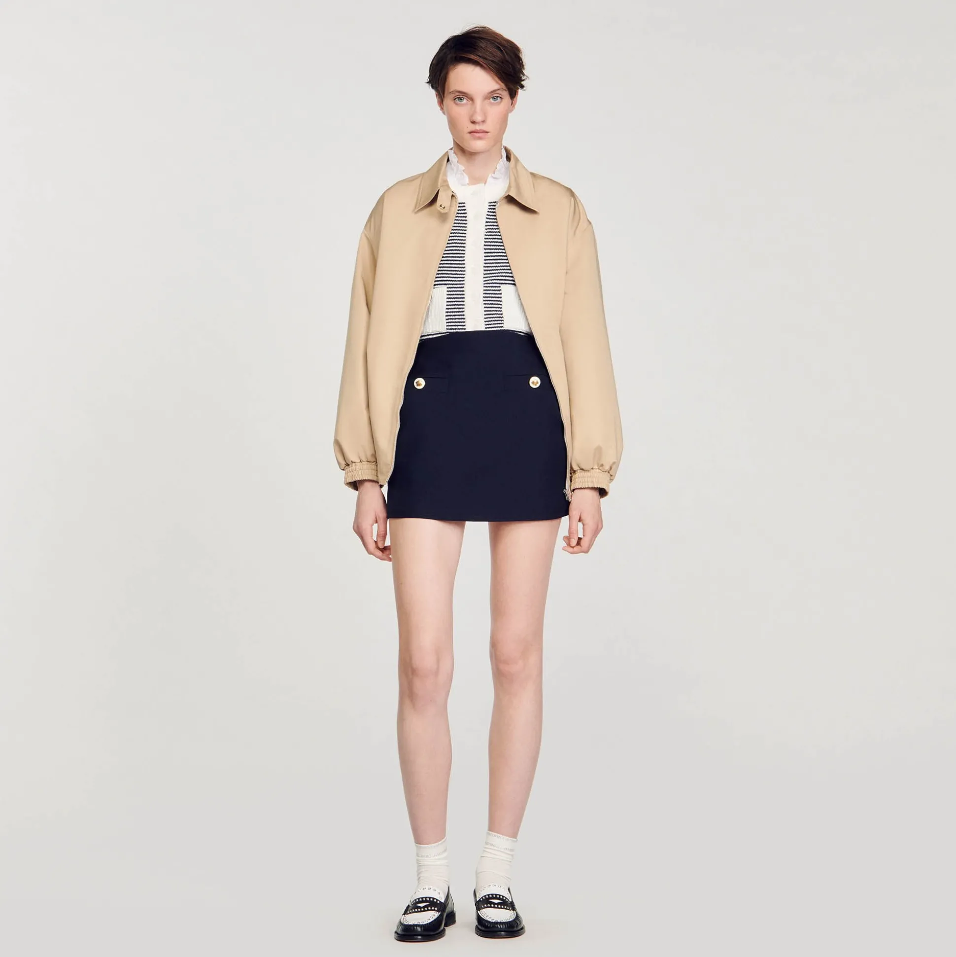 Gonna Corta In Twill Di Lana