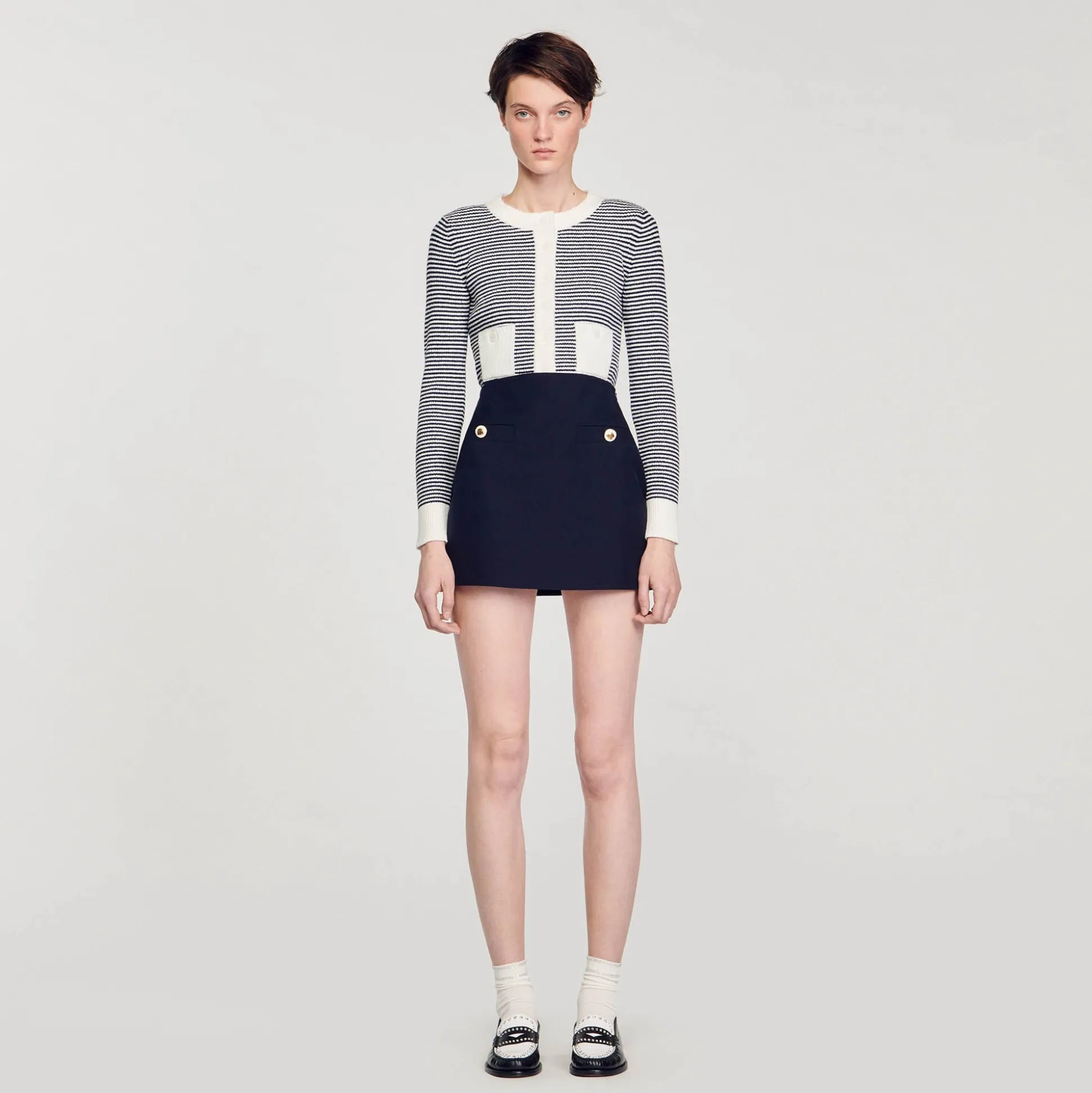 Gonna Corta In Twill Di Lana