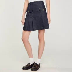 Gonna Di Jeans Plissettata
