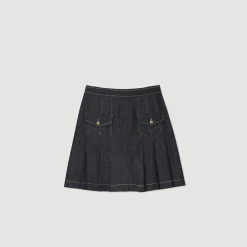Gonna Di Jeans Plissettata