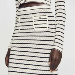 Gonna Midi In Maglia A Righe