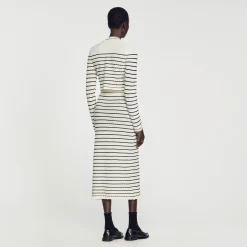 Gonna Midi In Maglia A Righe