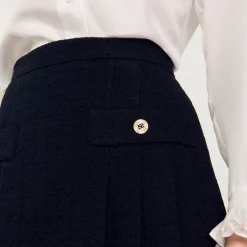 Gonna Plissettata In Tweed