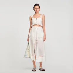 Gonna-pantaloncino Lunga In Misto Lino