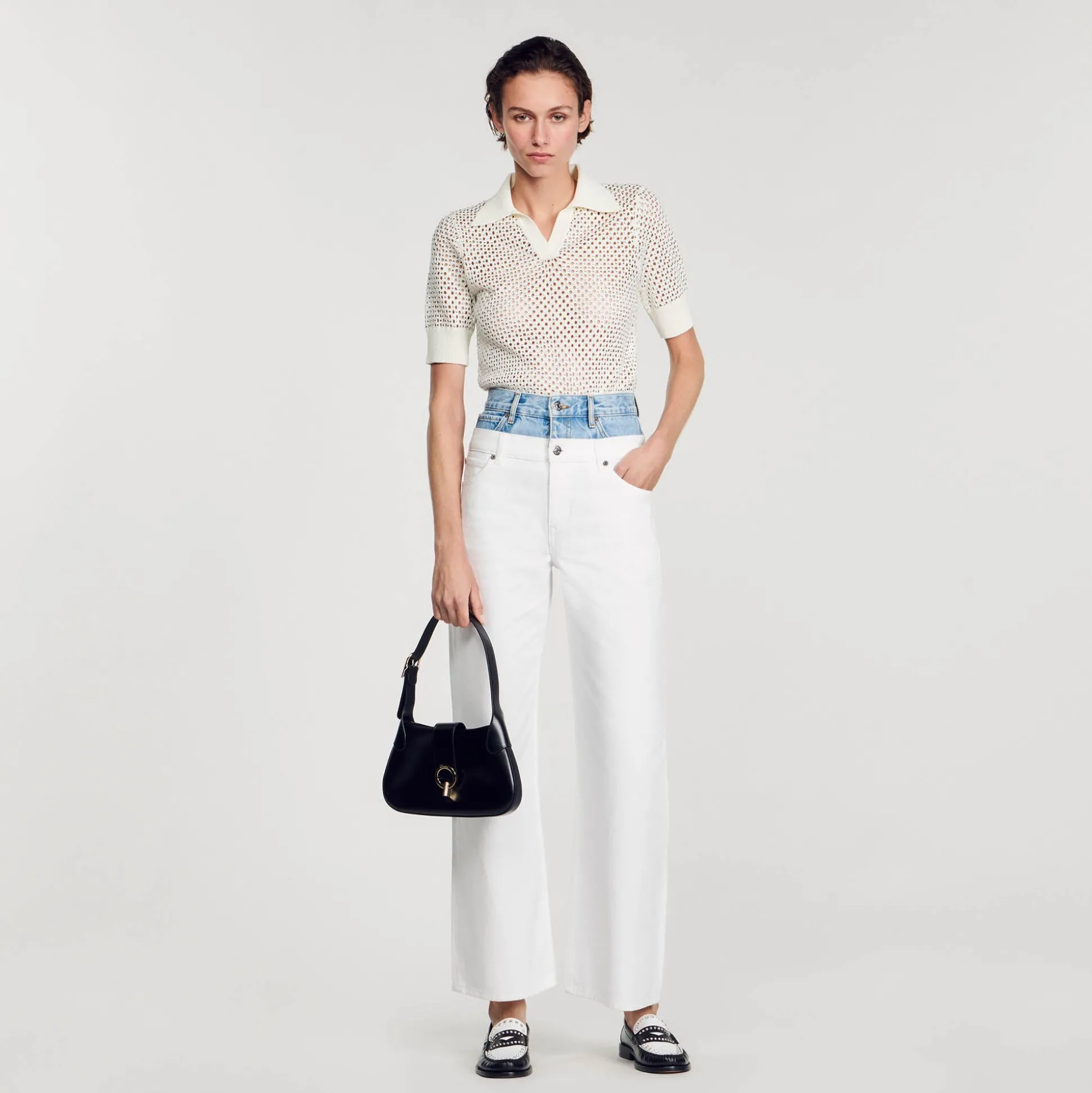 Jeans Bicolore Doppia Cintura