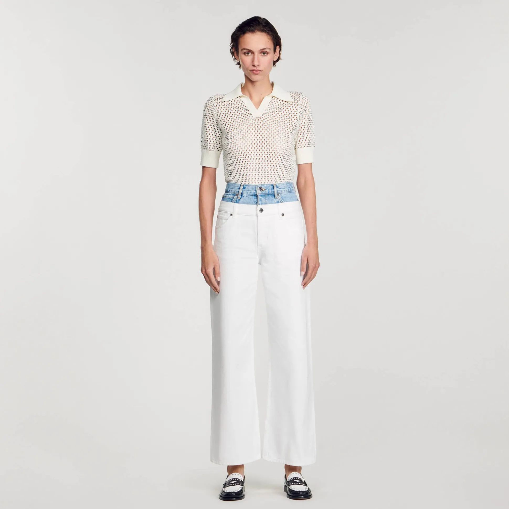 Jeans Bicolore Doppia Cintura