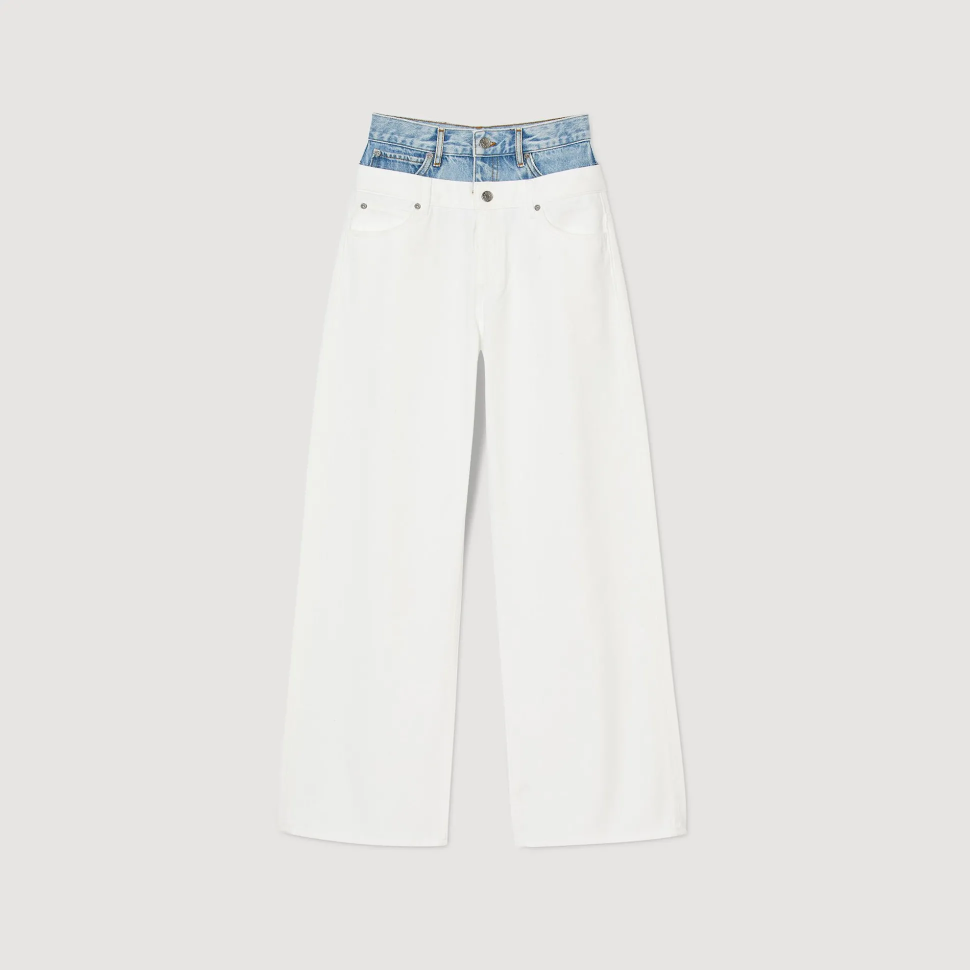 Jeans Bicolore Doppia Cintura