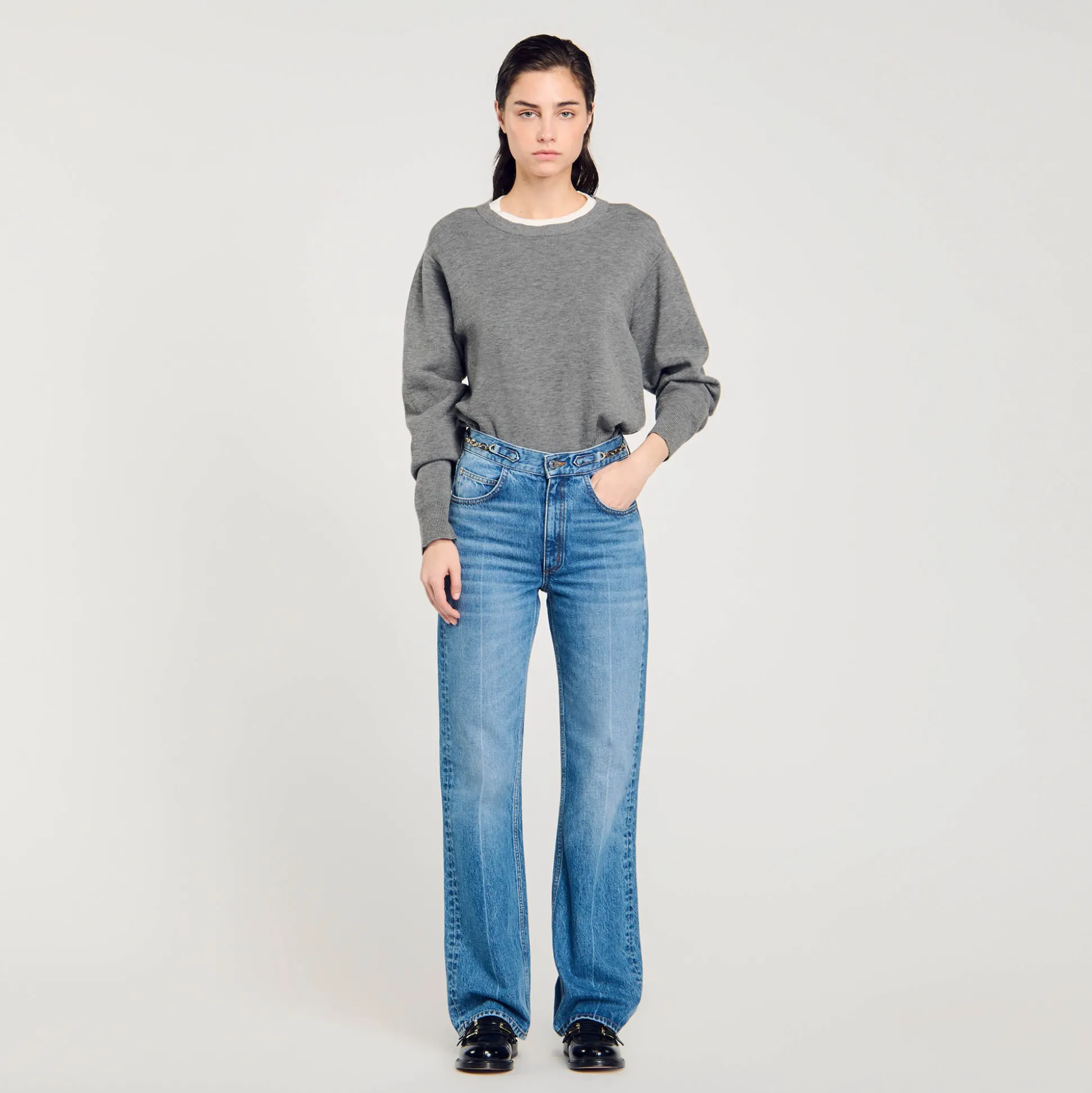 Jeans Con Dettaglio Cordoncino