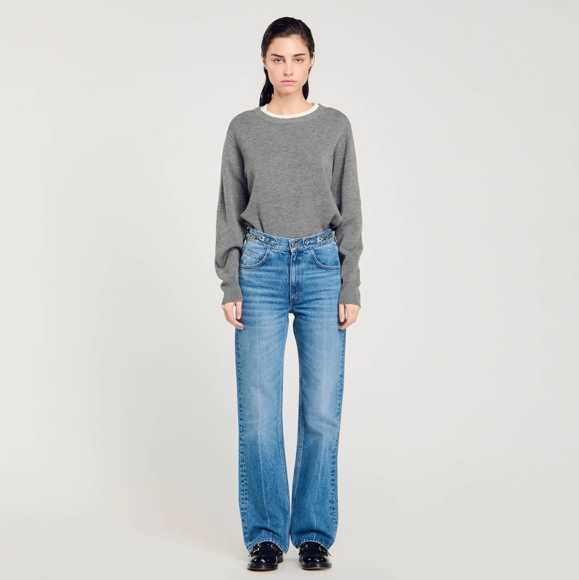 Jeans Con Dettaglio Cordoncino