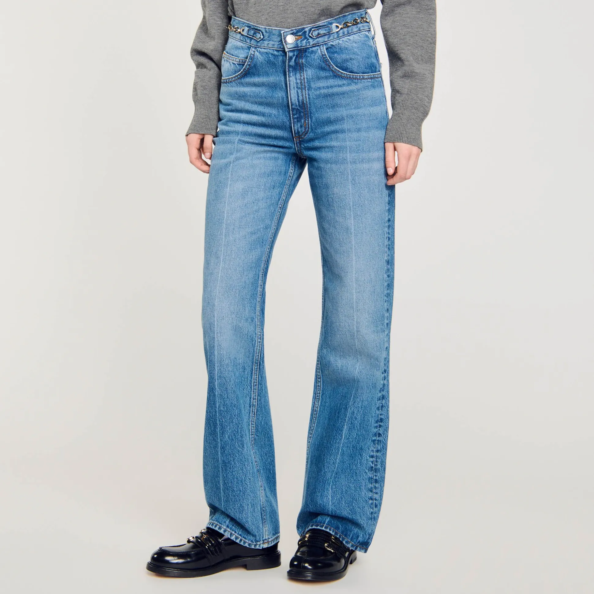 Jeans Con Dettaglio Cordoncino