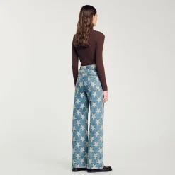 Jeans Con Stelle In Jacquard