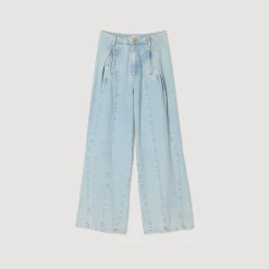 Jeans Larghi Con Sfondo Piega