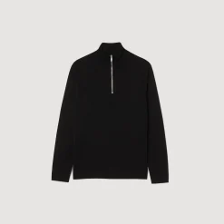Maglia In Lana Con Collo Con Zip