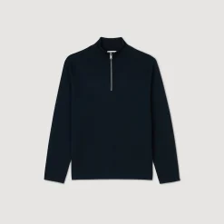Maglia In Lana Con Collo Con Zip