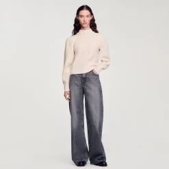 Maglione A Coste In Lana E Cashmere