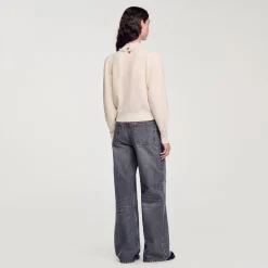 Maglione A Coste In Lana E Cashmere