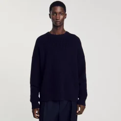 Maglione A Coste In Maglia