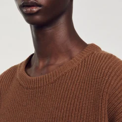 Maglione A Coste In Maglia